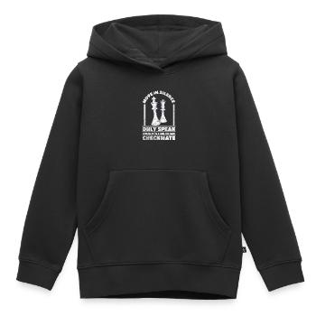 Schachmatt Schach Weisheit Königsfigur Damen Spiel - Kinder Premium Organic Hoodie - Schwarz - Vorne - AI Model Kid Male (0cm)