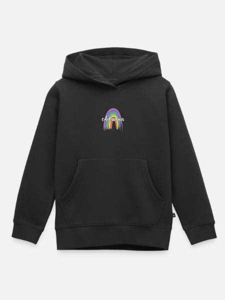 ADRIANA Rainbow Cursive - Kinder Premium Organic Hoodie - Schwarz