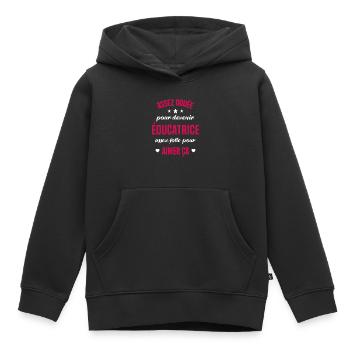 Assez douée pour devenir éducatrice assez folle - Sweat Premium à capuche enfant bio - noir - Devant - AI Model Kid Male (0cm)