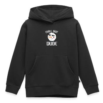Chill Out Dude Père Noël Bonhomme de neige Vacances - Sweat Premium à capuche enfant bio - noir - Devant - AI Model Kid Male (0cm)