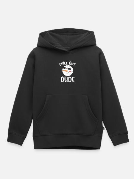 Chill Out Dude Santa Claus Snowman Holidays - Kids Premium Organic Hoodie - black