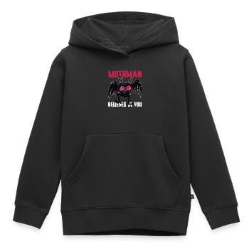 Cryptozoologie des cryptides Mothman - Sweat Premium à capuche enfant bio - noir - Devant - AI Model Kid Male (0cm)