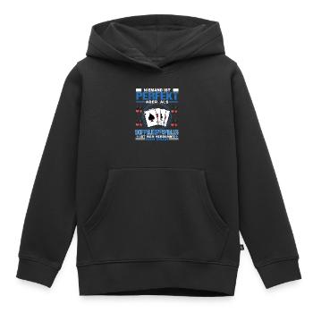 Doppelkopf Niemand ist perfekt Kartenspiel - Kinder Premium Organic Hoodie - Schwarz - Vorne - AI Model Kid Male (0cm)