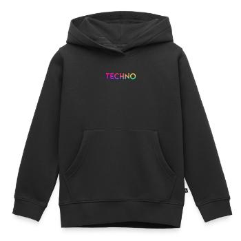 Techno - Kids Premium Organic Hoodie - black - Front - AI Model Kid Male (0cm)