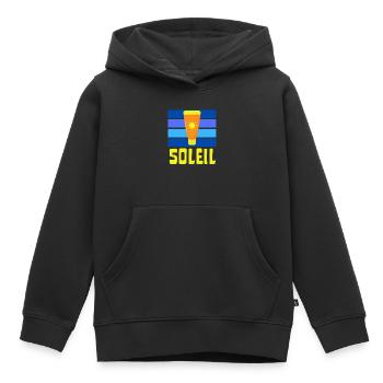 soleil crème solaire été bronzé - Sweat Premium à capuche enfant bio - noir - Devant - AI Model Kid Male (0cm)