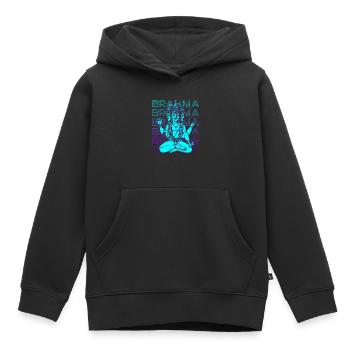 Brahma Ancien Dieu Mythologie Hindoue Cadeau - Sweat Premium à capuche enfant bio - noir - Devant - AI Model Kid Male (0cm)