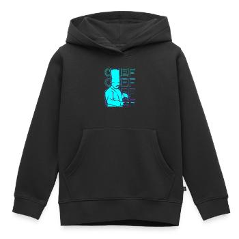 Chefkoch Kochen Retro Geschenk - Kinder Premium Organic Hoodie - Schwarz - Vorne - AI Model Kid Male (0cm)