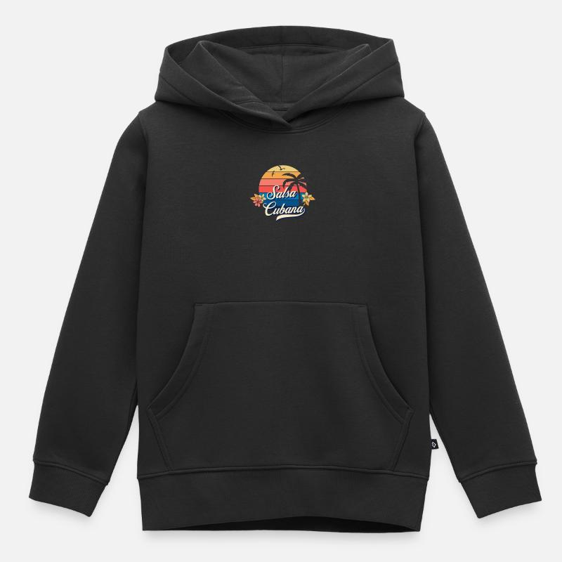 Salsa Dance Salsa Cubana Salsa Musique - Sweat Premium à capuche enfant bio - noir