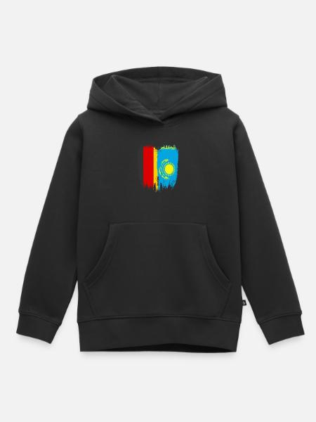 Deutschland Flagge Kasachstan - Kinder Premium Organic Hoodie - Schwarz