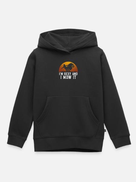 Rasenmäher Gärtner Garten Hobbygärtner - Kinder Premium Organic Hoodie - Schwarz