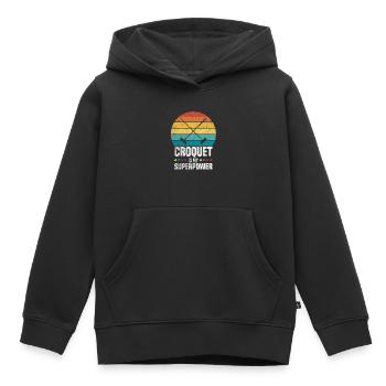Croquet Superpower - Kids Premium Organic Hoodie - black - Front - AI Model Kid Male (0cm)