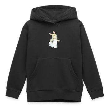 mariage avec voile de mariée lapin - Sweat Premium à capuche enfant bio - noir - Devant - AI Model Kid Male (0cm)