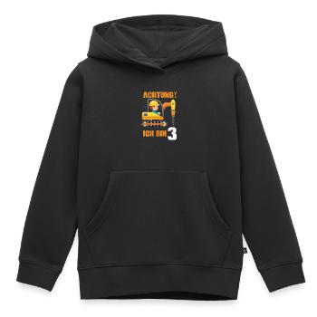 Achtung ich bin 3 Jahre 3. Geburtstag - Kinder Premium Organic Hoodie - Schwarz - Vorne - AI Model Kid Male (0cm)