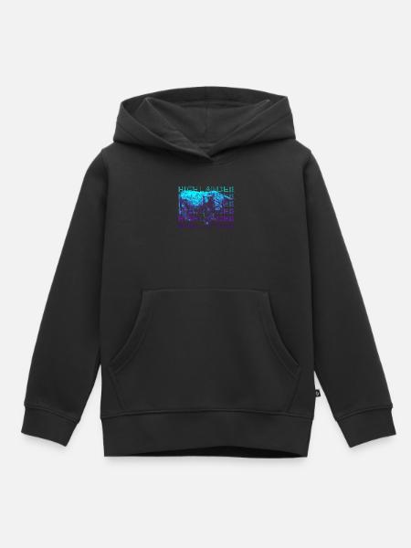 Highlander Schottische Hochlandkuh Retro - Kinder Premium Organic Hoodie - Schwarz