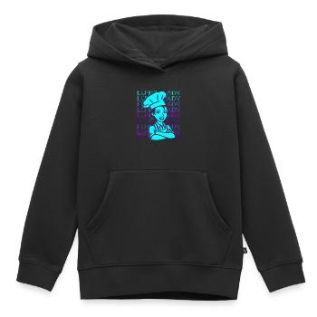 Déjeuner Lady Retro - Sweat Premium à capuche enfant bio - noir - Devant - AI Model Kid Male (0cm)