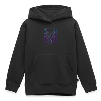 Sceau de Lucifer Pentagramme Magie Occulte - Sweat Premium à capuche enfant bio - noir - Devant - AI Model Kid Male (0cm)