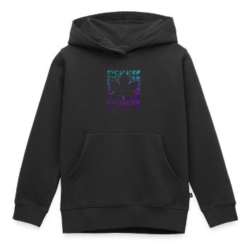 Sycomore Rétro - Sweat Premium à capuche enfant bio - noir - Devant - AI Model Kid Male (0cm)