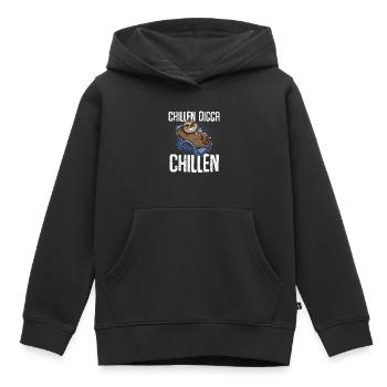 Chillen Digga Chillen Faultier - Kinder Premium Organic Hoodie - Schwarz - Vorne - AI Model Kid Male (0cm)