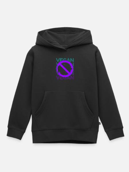 Veganer Vegetarier Veganismus Retro - Kinder Premium Organic Hoodie - Schwarz