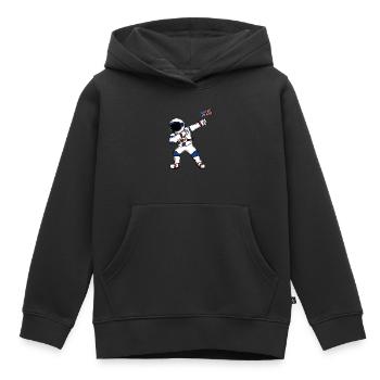 Dabbing Astronaute américain 4 juillet - Sweat Premium à capuche enfant bio - noir - Devant - AI Model Kid Male (0cm)
