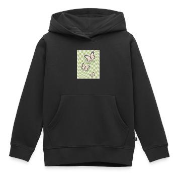 Dänische Pastell-Ästhetik Schmetterlinge - Kinder Premium Organic Hoodie - Schwarz - Vorne - AI Model Kid Male (0cm)