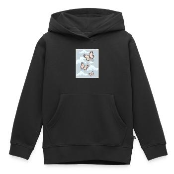 Dänische Pastell-Ästhetik Schmetterlinge - Kinder Premium Organic Hoodie - Schwarz - Vorne - AI Model Kid Male (0cm)