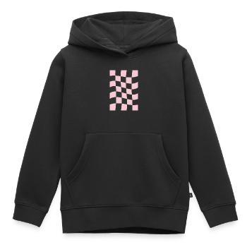 Esthétique pastel danoise à carreaux roses - Sweat Premium à capuche enfant bio - noir - Devant - AI Model Kid Male (0cm)