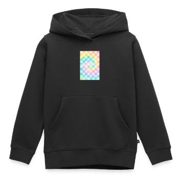 Dänische Pastell-Ästhetik Tie Dye - Kinder Premium Organic Hoodie - Schwarz - Vorne - AI Model Kid Male (0cm)