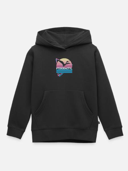 Pterodactyl Pterosauriër Dinosaurus Retro - Kinder Premium hoodie biologisch - zwart