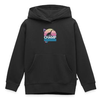 Champ Cryptide Cryptozoologie Rétro - Sweat Premium à capuche enfant bio - noir - Devant - AI Model Kid Male (0cm)