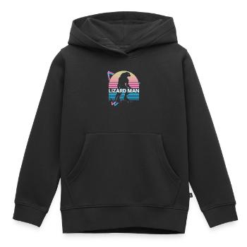 Eidechsenmann Kryptide Kryptozoologie Retro - Kinder Premium Organic Hoodie - Schwarz - Vorne - AI Model Kid Male (0cm)