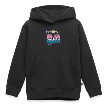 Eulenmann Cryptide Cryptozoologie Rétro - Sweat Premium à capuche enfant bio - noir - Devant - AI Model Kid Male (0cm)