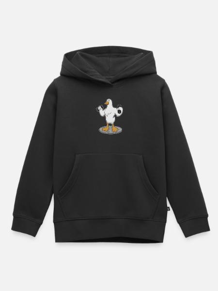 Ente Bodybuilder Hanteln Bodybuilding - Kinder Premium Organic Hoodie - Schwarz