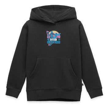 Hodr Dieu nordique Asgard Mythologie nordique H - Sweat Premium à capuche enfant bio - noir - Devant - AI Model Kid Male (0cm)
