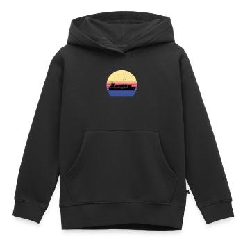 Navire d’alimentation - Sweat Premium à capuche enfant bio - noir - Devant - AI Model Kid Male (0cm)