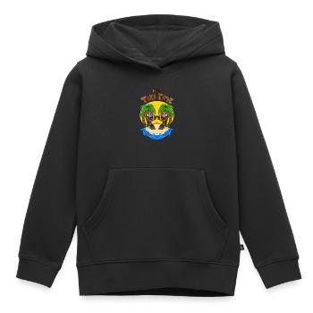 C’est Tiki Time Head Tiki Hawaiian Hawaii Luau - Sweat Premium à capuche enfant bio - noir - Devant - AI Model Kid Male (0cm)
