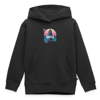Freyja Freya Déesse nordique Asgard Mytus nordique - Sweat Premium à capuche enfant bio - noir - Devant - AI Model Kid Male (0cm)