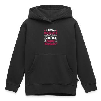Je suis une Avocate c'est mon super pouvoir - Sweat Premium à capuche enfant bio - noir - Devant - AI Model Kid Male (0cm)