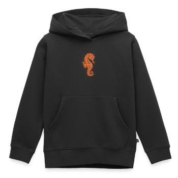 Schwimmprüfung Abzeichen Seepferdchen Seepferd - Kinder Premium Organic Hoodie - Schwarz - Vorne - AI Model Kid Male (0cm)