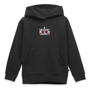 Drôle de costume Police Garde de sécurité Licornes - Sweat Premium à capuche enfant bio - noir - Devant - AI Model Kid Male (0cm)