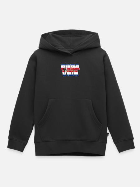 Pura Vida Devise par Costa Rica Holiday Design - Sweat Premium à capuche enfant bio - noir
