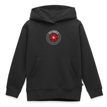 Schweizer Enzian - Kinder Premium Organic Hoodie - Schwarz - Vorne - AI Model Kid Male (0cm)