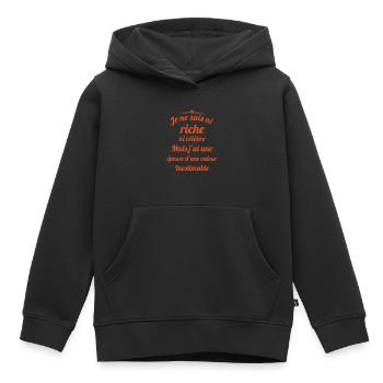 Je ne Suis Ni Riche Ni Célèbre Humour - Sweat Premium à capuche enfant bio - noir - Devant - AI Model Kid Male (0cm)