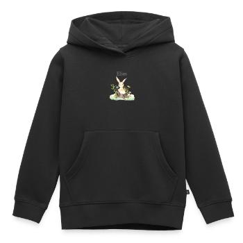 Waldtier Reh Hase Igel Blumen Name Elias - Kinder Premium Organic Hoodie - Schwarz - Vorne - AI Model Kid Male (0cm)