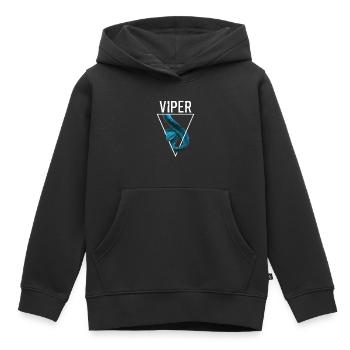 Vipère à lèvres blanches Trimeresurus Insularis - Sweat Premium à capuche enfant bio - noir - Devant - AI Model Kid Male (0cm)