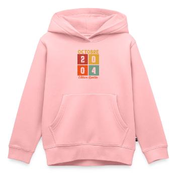 Octobre 2004 Vintage - Sweat Premium à capuche enfant bio - rose - Devant - AI Model Kid Female (0cm)
