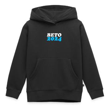 Beto 2024 - Sweat Premium à capuche enfant bio - noir - Devant - AI Model Kid Male (0cm)