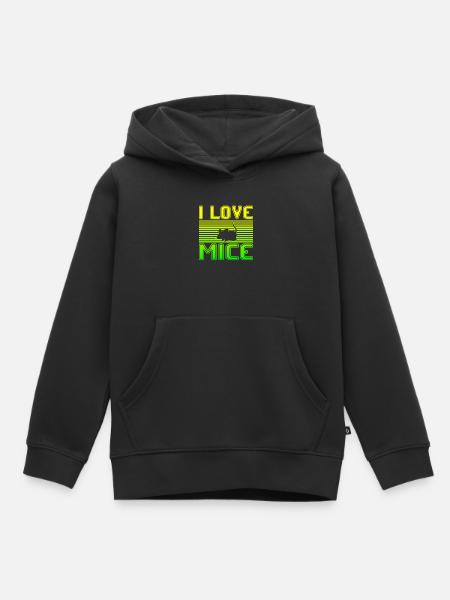 ich liebe mäuse - Kinder Premium Organic Hoodie - Schwarz
