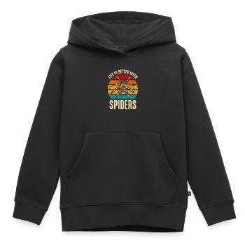 Das Leben ist besser mit Spiders Arachnid Besitzer - Kinder Premium Organic Hoodie - Schwarz - Vorne - AI Model Kid Male (0cm)