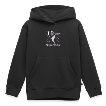 J’adore les bélugas - Sweat Premium à capuche enfant bio - noir - Devant - AI Model Kid Male (0cm)